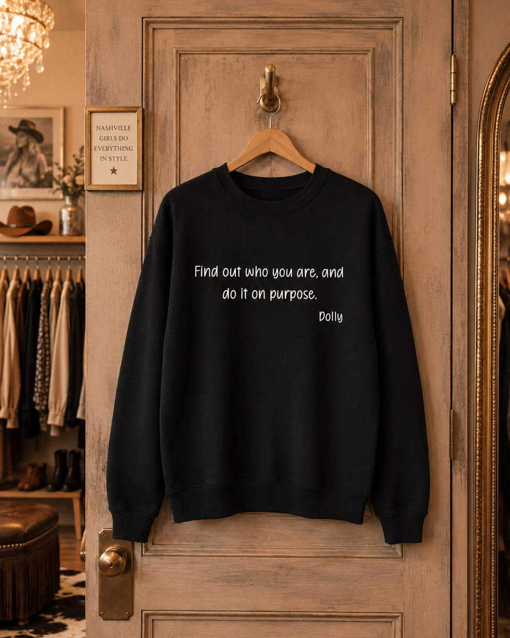 Remembering Dolly Sweatshirt - "Find out who you are, and do it on purpose."